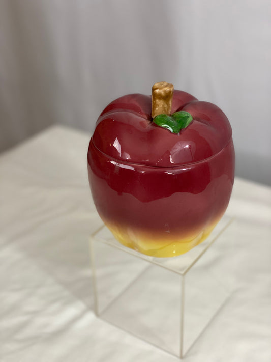 Red/Yellow Color Lower Dish Approx 4” H x 4 ¾ Diameter With Lid Approx 6” H