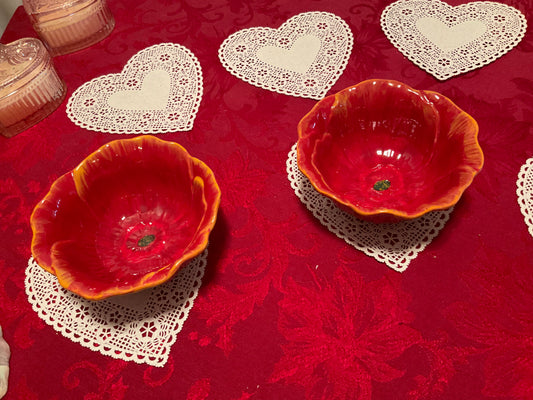Bowls - 3-Piece Set - Watercolor Poppies