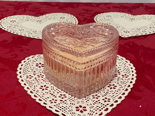 Candle -- Glass Heart-Shaped Container