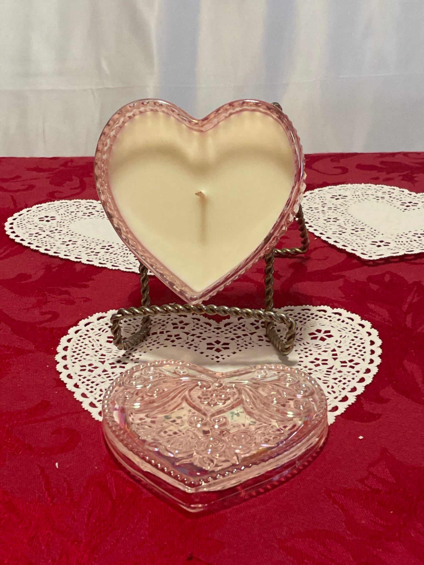 Candle -- Glass Heart-Shaped Container