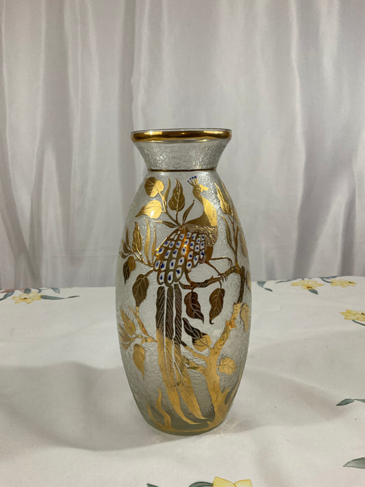 Vase - Frosted Glass/Peacock