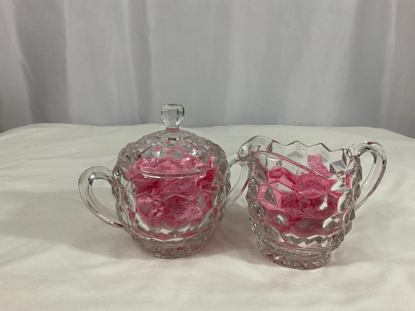Creamer and Sugar Set - 3-Pc Set - Clear Glass