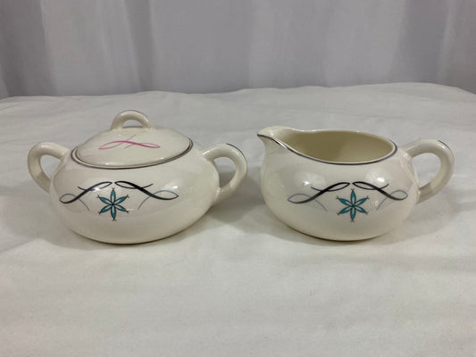Creamer and Sugar Set - Blue Star & Swirls