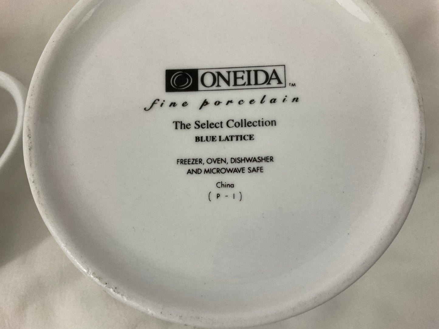 Sugar and Cream Set - Oneida - Blue Lattice