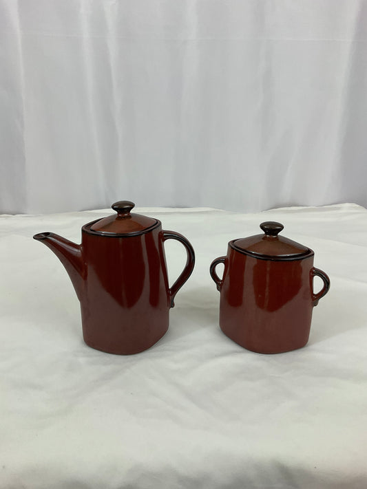 Cream and Sugar Set - Brown Glaze