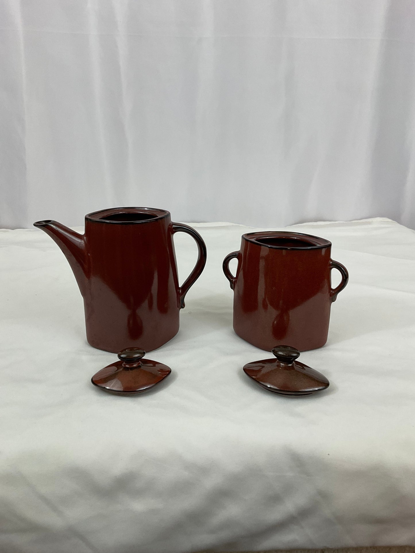 Cream and Sugar Set - Brown Glaze