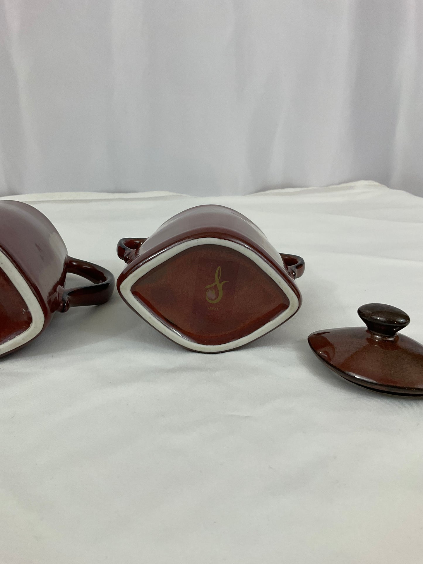 Cream and Sugar Set - Brown Glaze