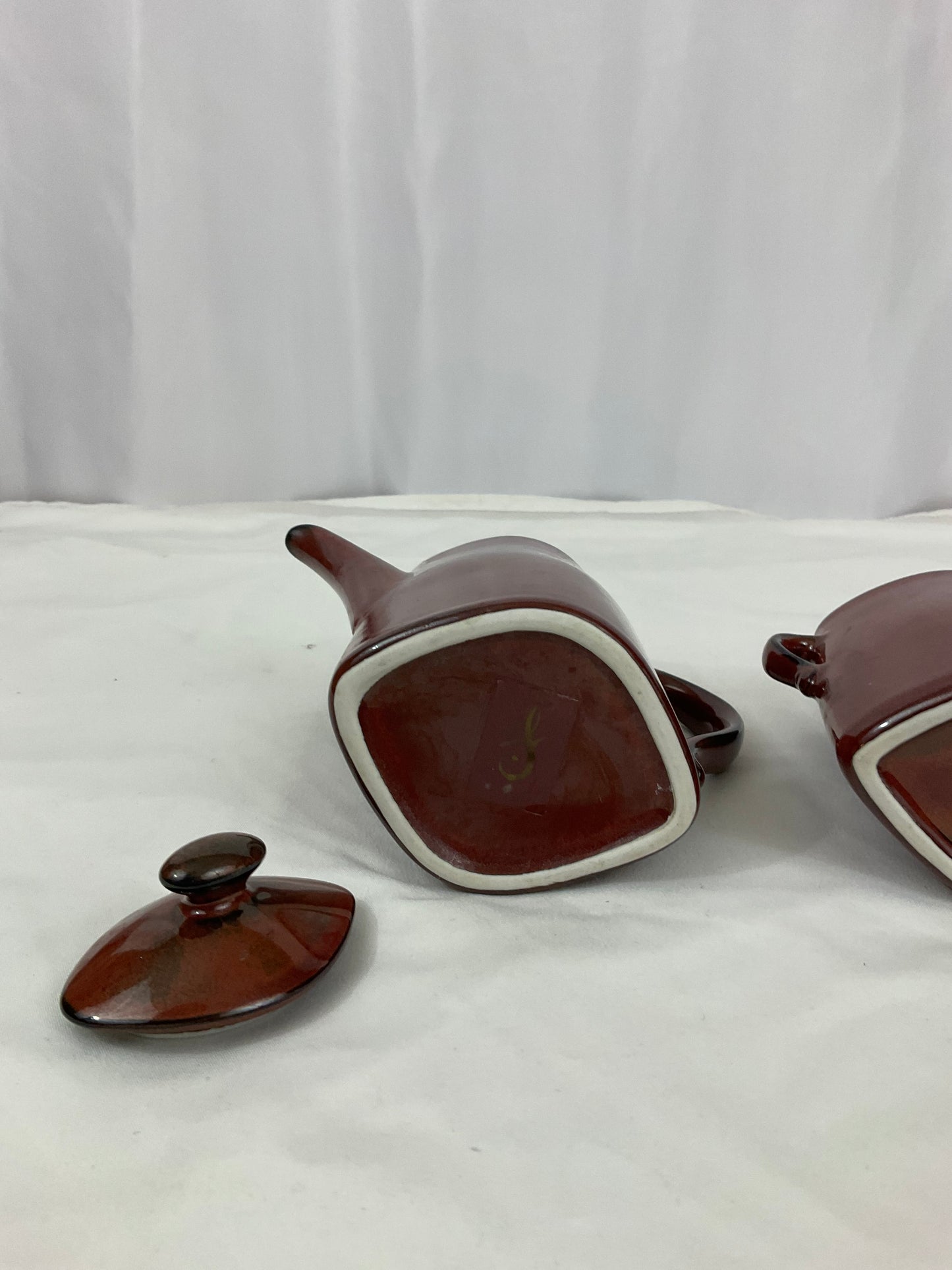 Cream and Sugar Set - Brown Glaze