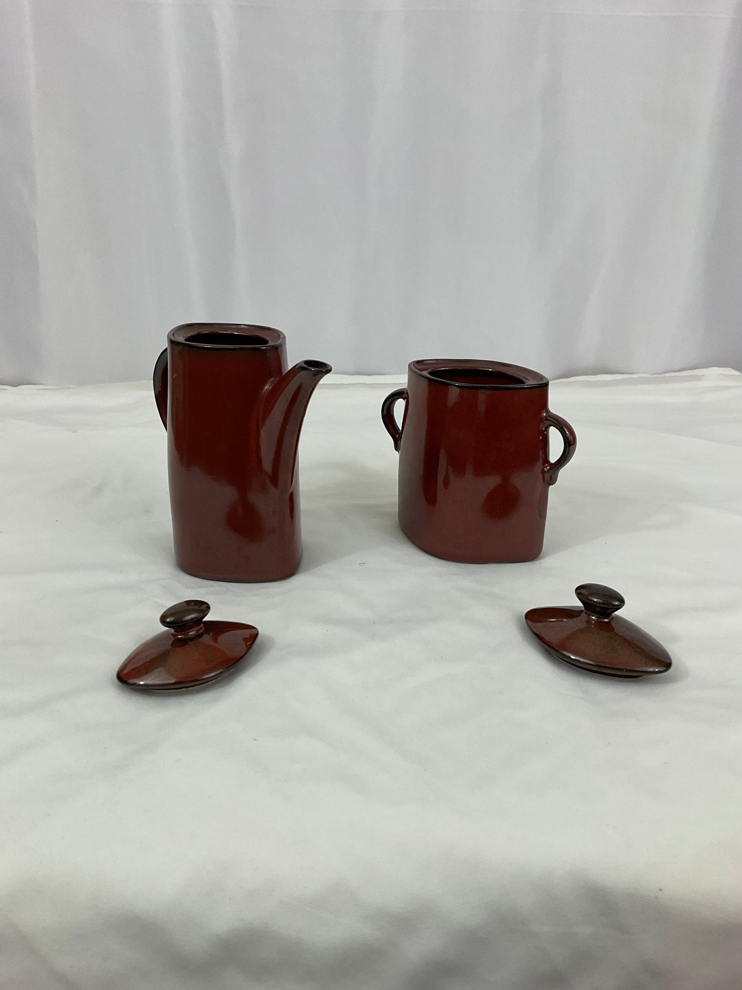 Cream and Sugar Set - Brown Glaze