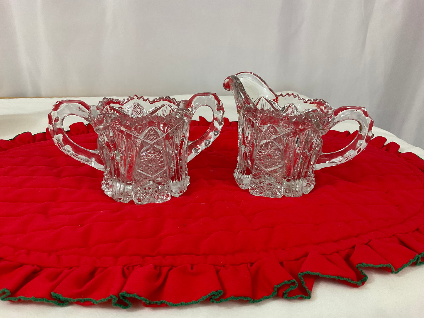 Lead Crystal Creamer & Sugar Set