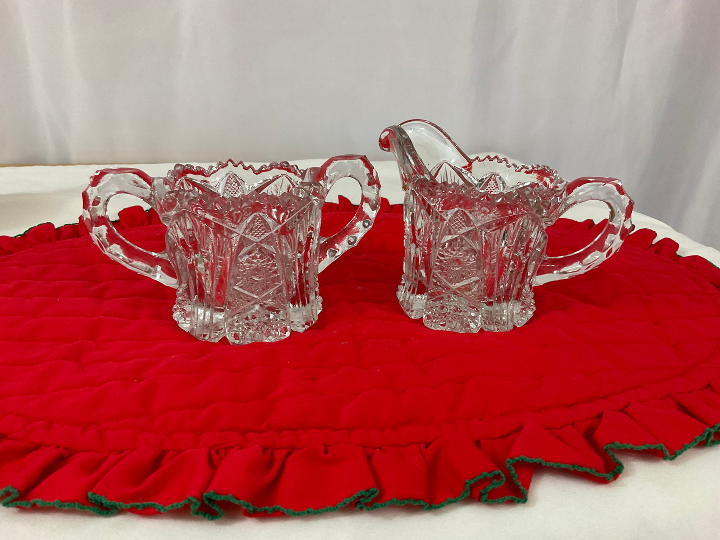 Lead Crystal Creamer & Sugar Set