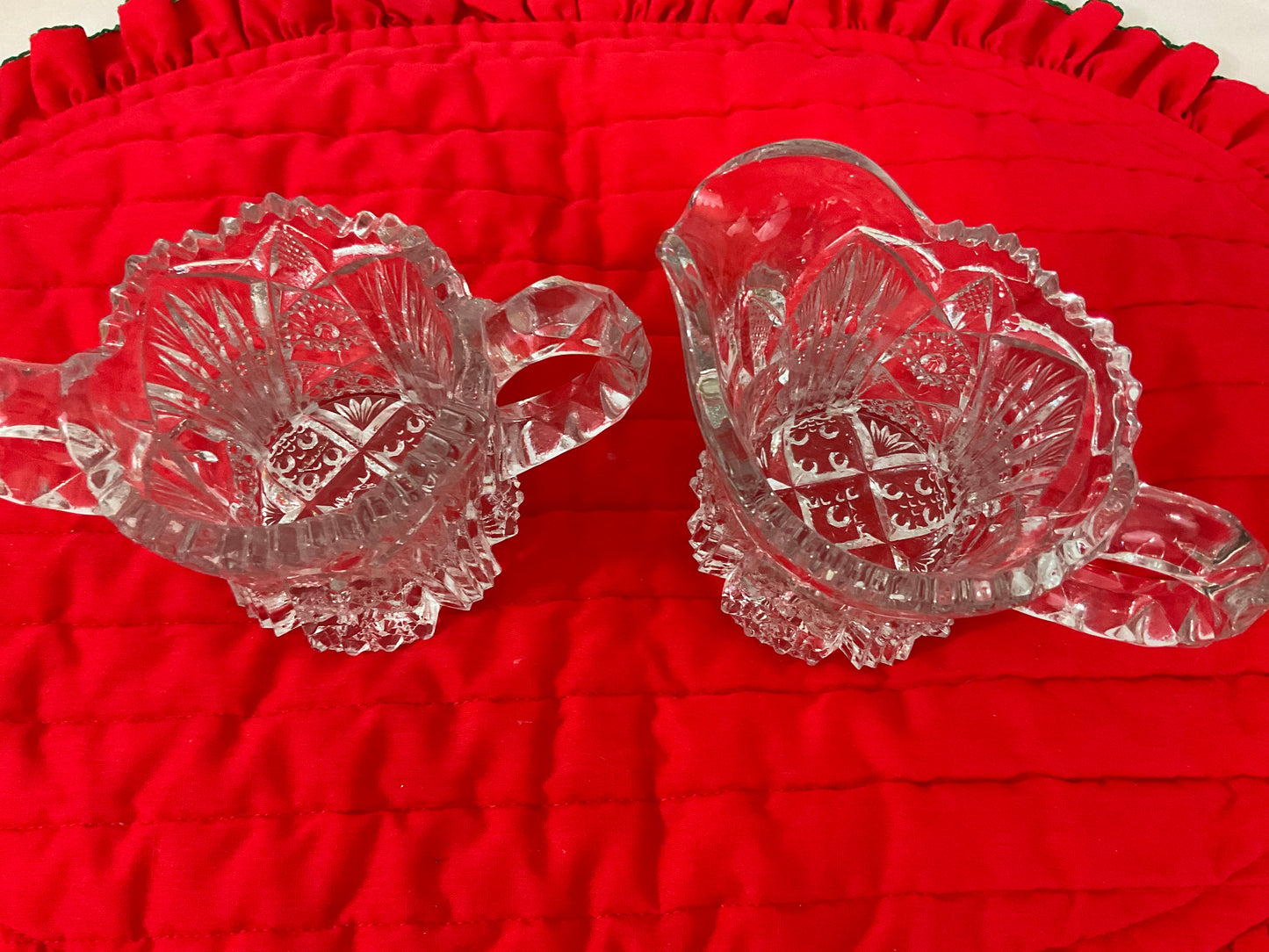 Lead Crystal Creamer & Sugar Set