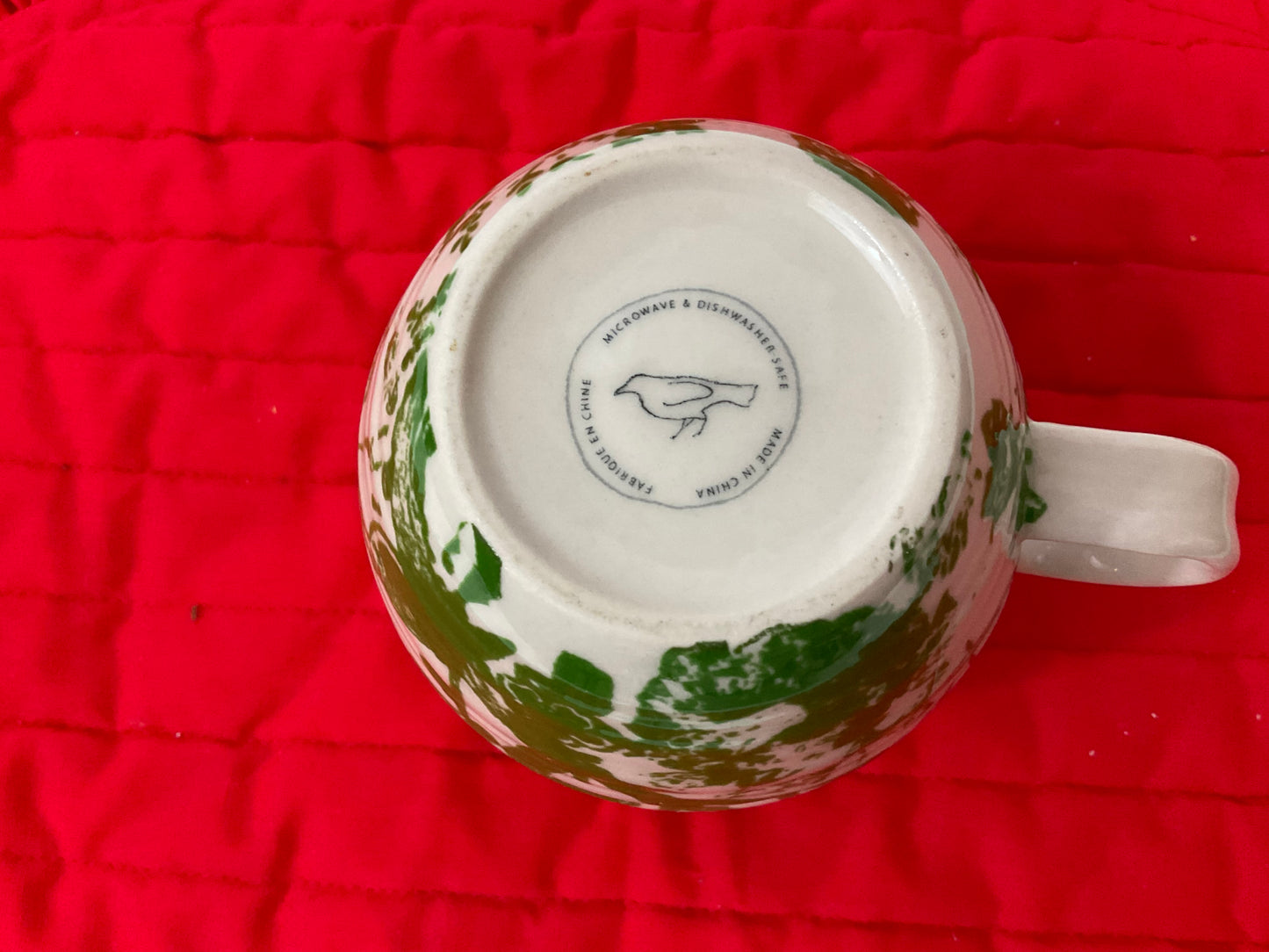 Mug - Green Floral - Initial "C"