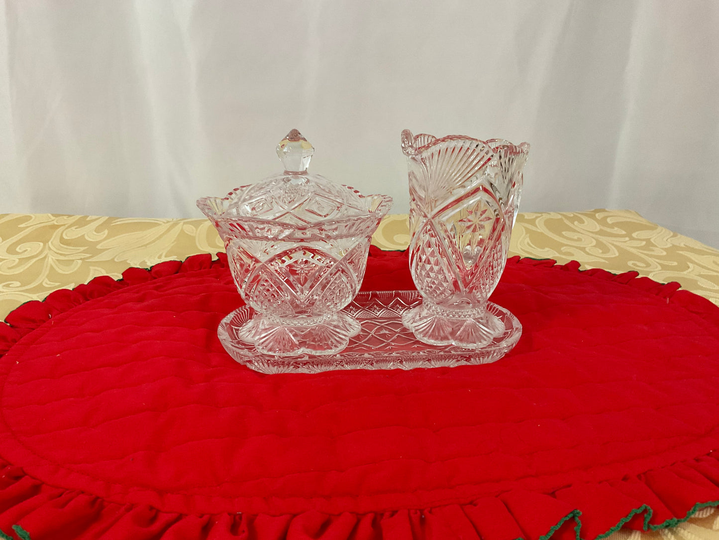 Creamer and Sugar Bowl Set - Four-Piece Crystal Set