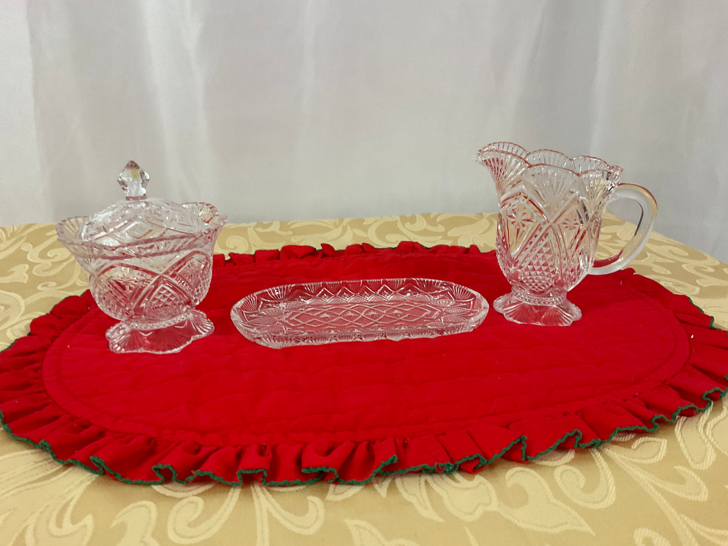 Creamer and Sugar Bowl Set - Four-Piece Crystal Set