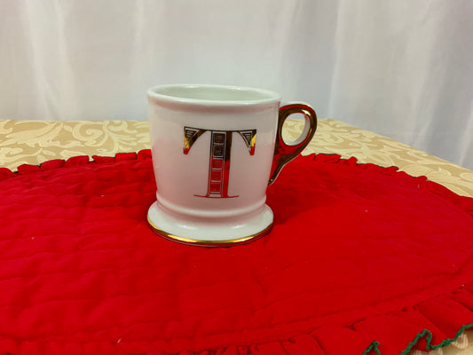 Mug - Monogram "T" - White & Gold