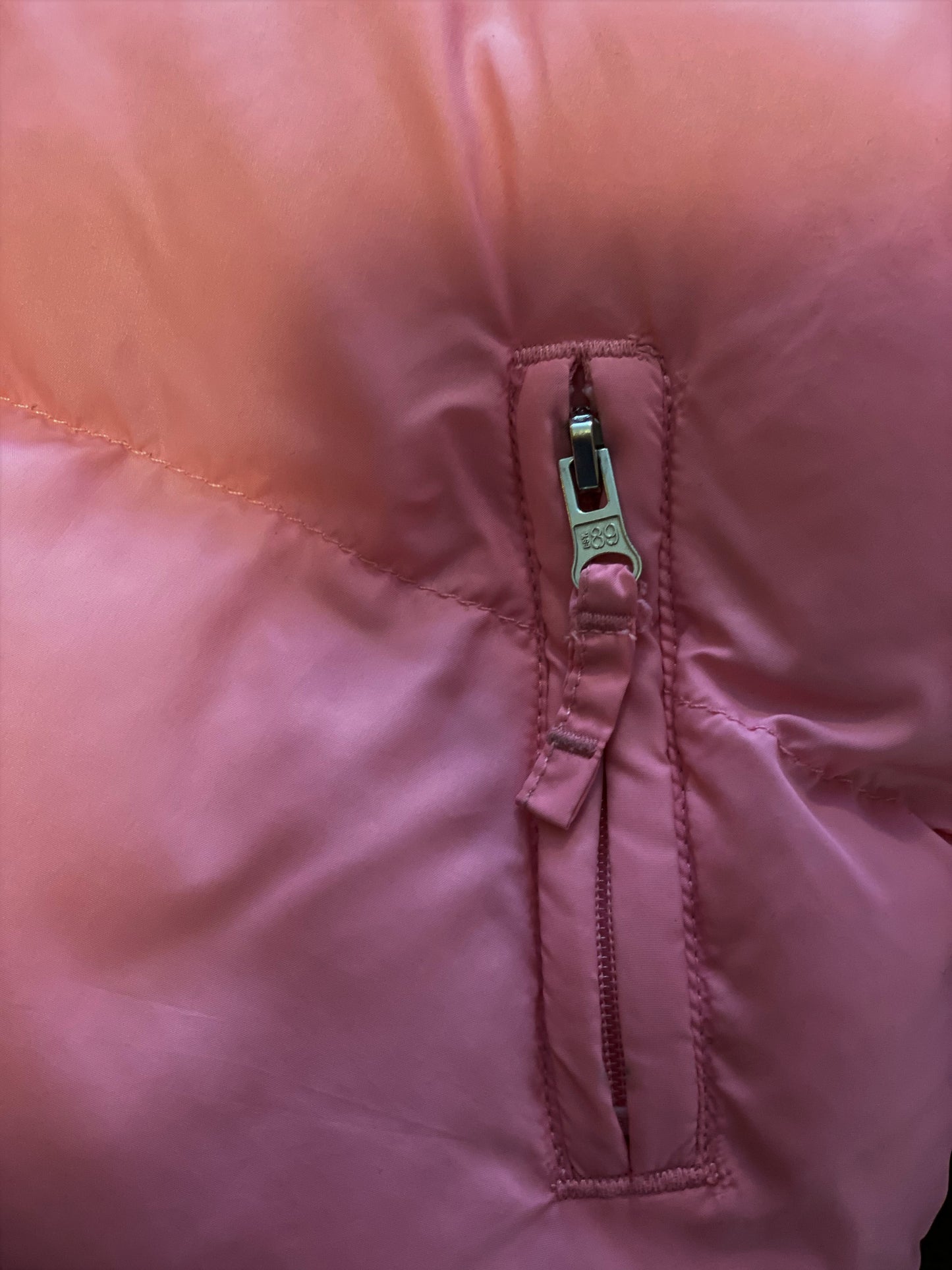Pre-Owned - Excellent Condition Pink Coat With Attached Hood Two (2) Zipper Front Pockets Front Slot/Pocket for Mittens 15” Shoulder to Bottom 10” Sleeve 14” Across Chest