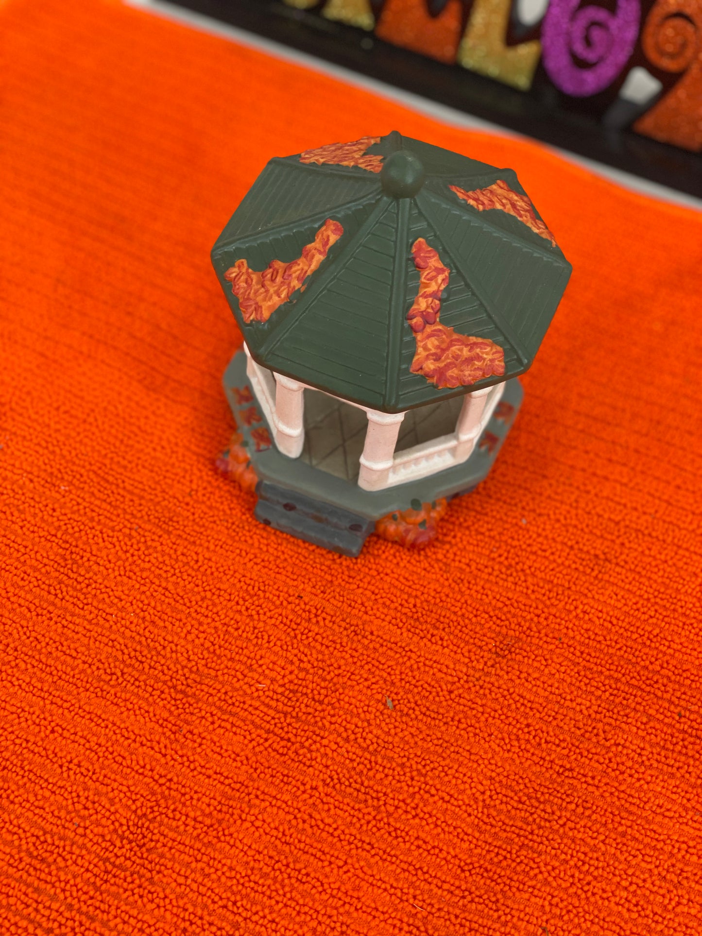Gazebo Decorated for Autumn Approx 4.5 H x 3.5” W Autumn Tree Approx 6” H x 4,5” W
