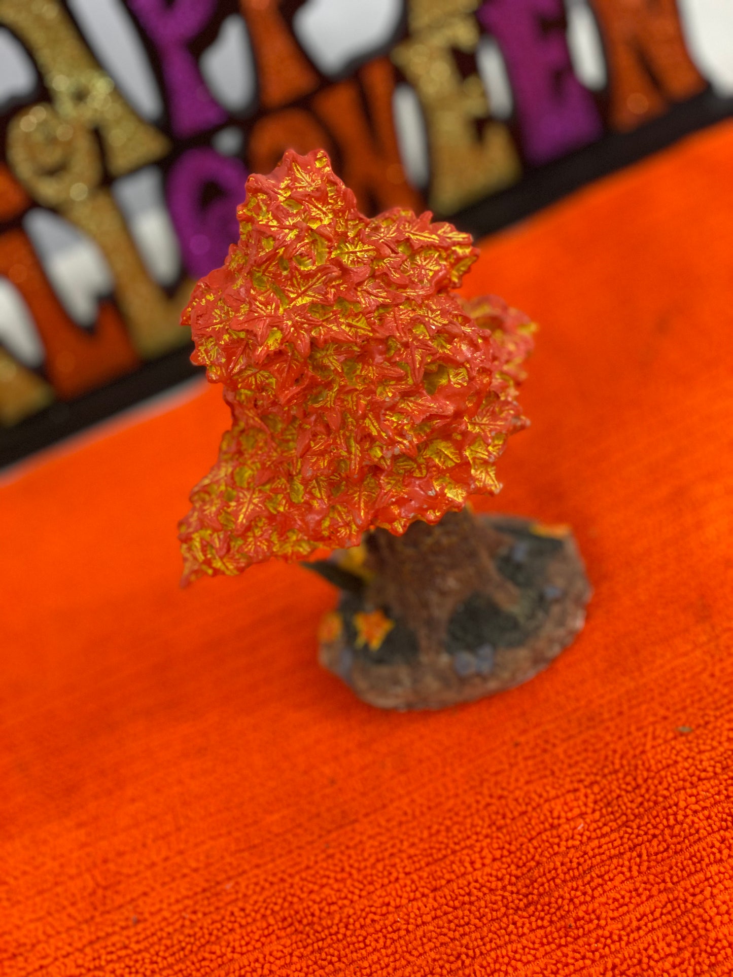 Gazebo Decorated for Autumn Approx 4.5 H x 3.5” W Autumn Tree Approx 6” H x 4,5” W