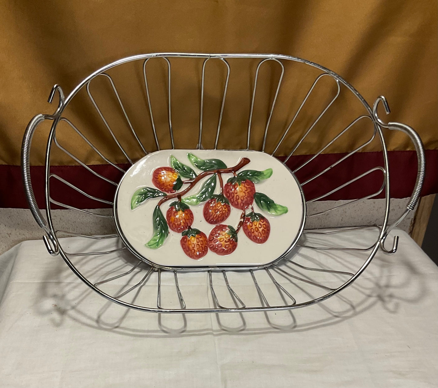 Wire Basket - Strawberry Pattern