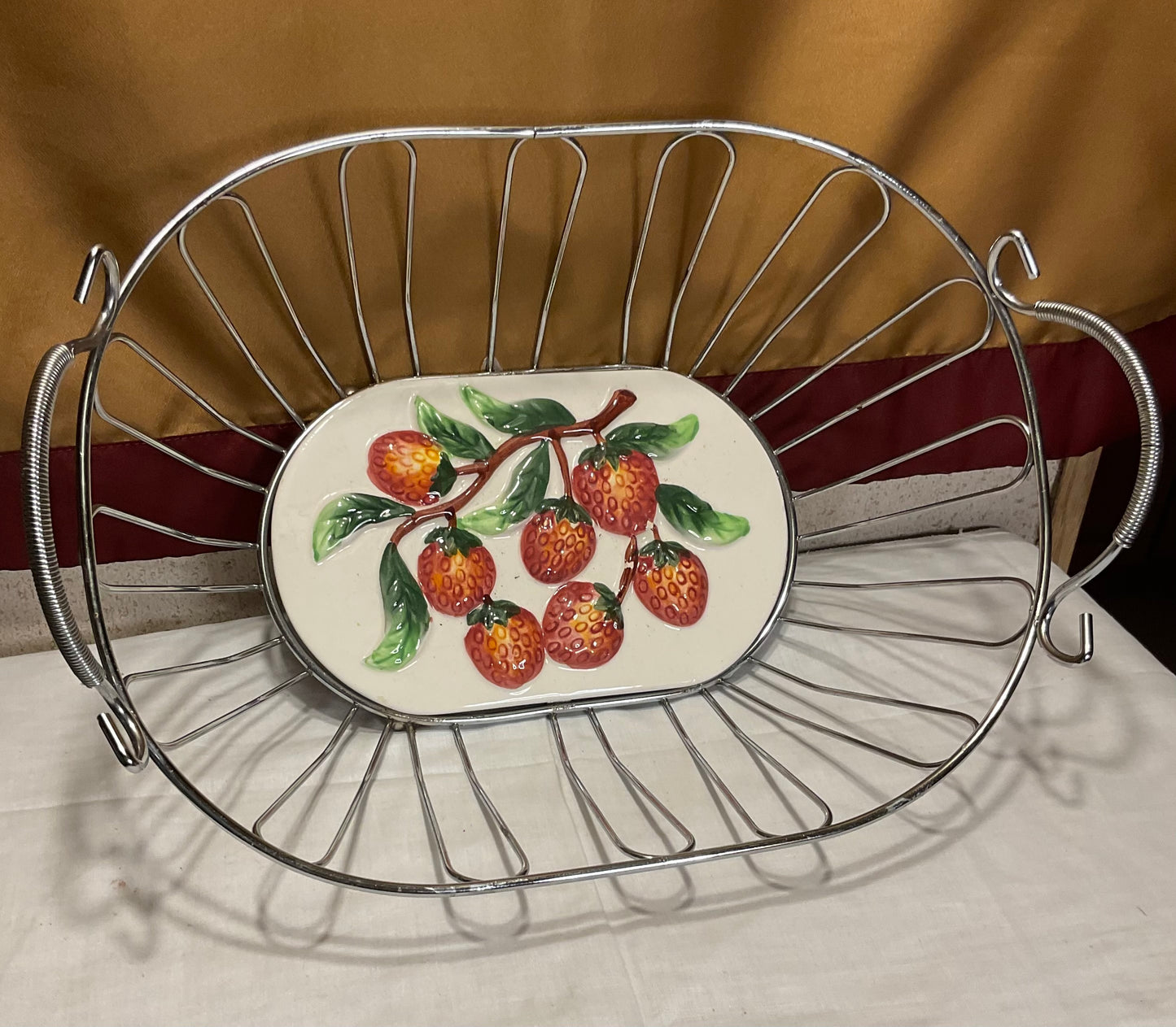 Wire Basket - Strawberry Pattern