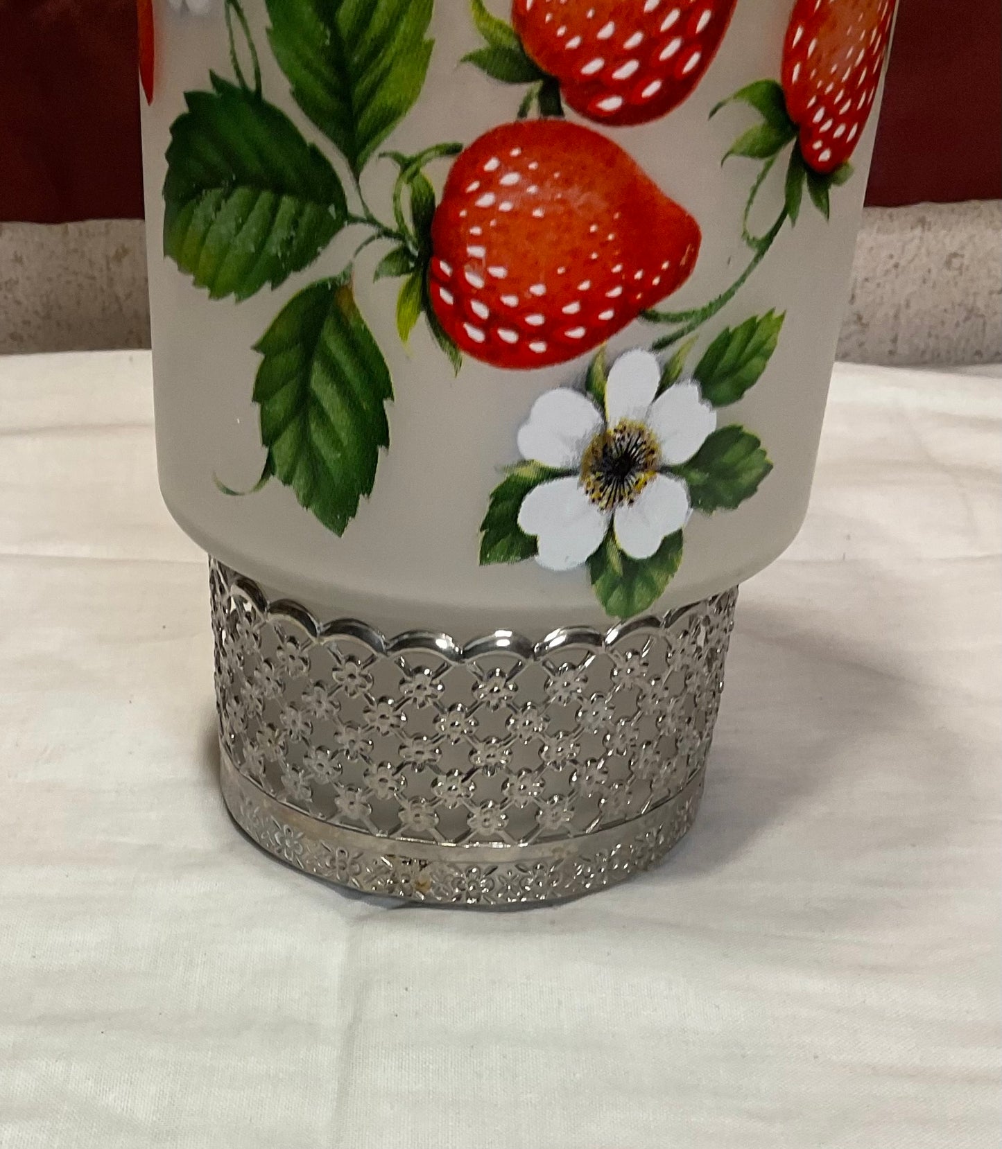 Candle Holder - Strawberry Pattern