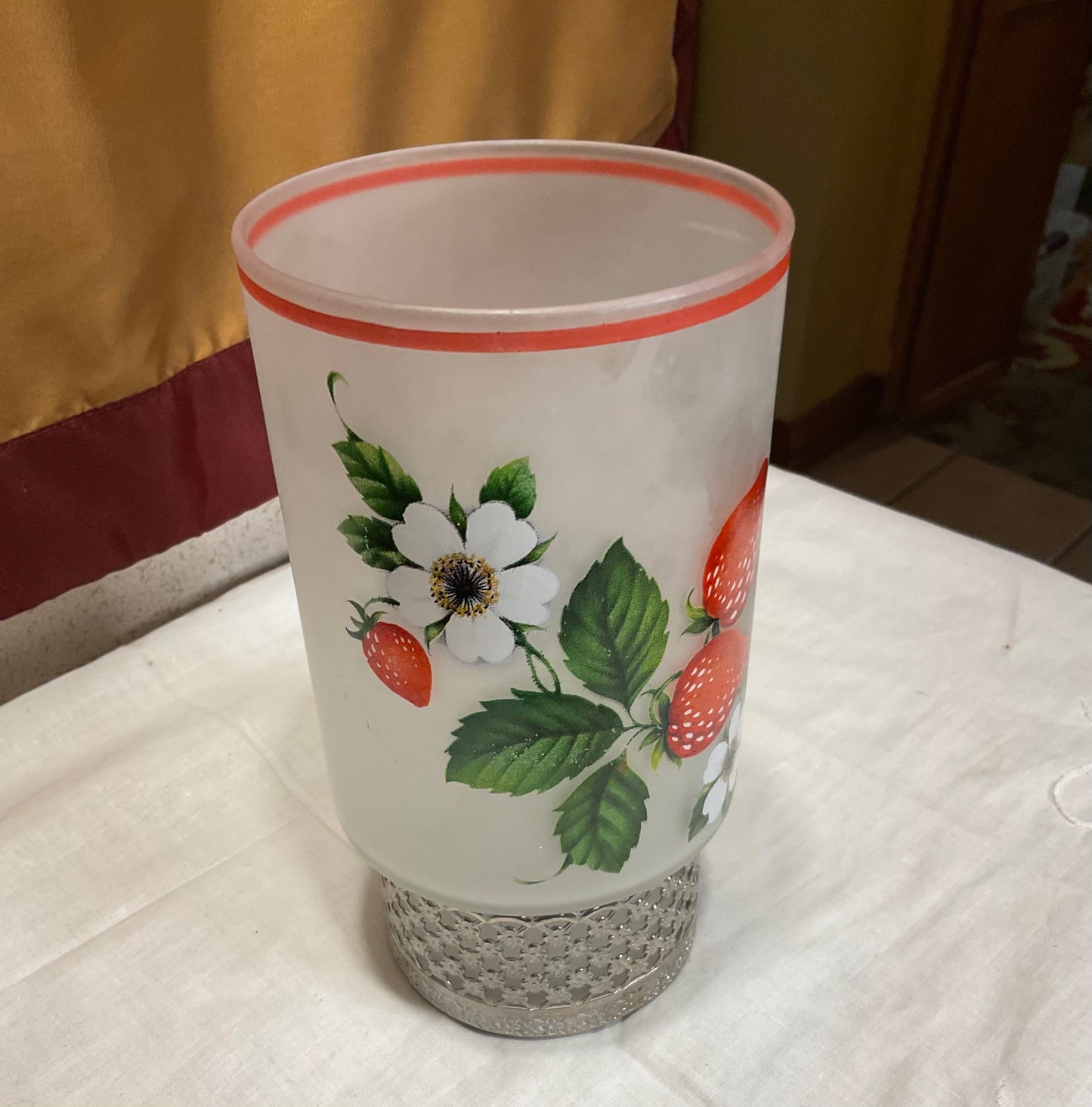 Candle Holder - Strawberry Pattern