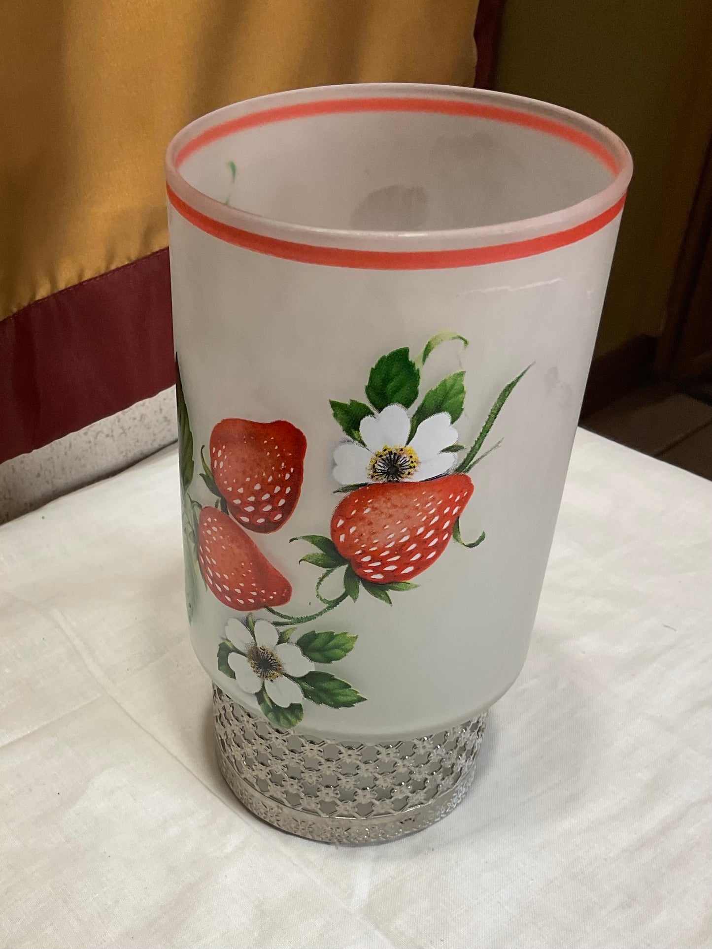 Candle Holder - Strawberry Pattern