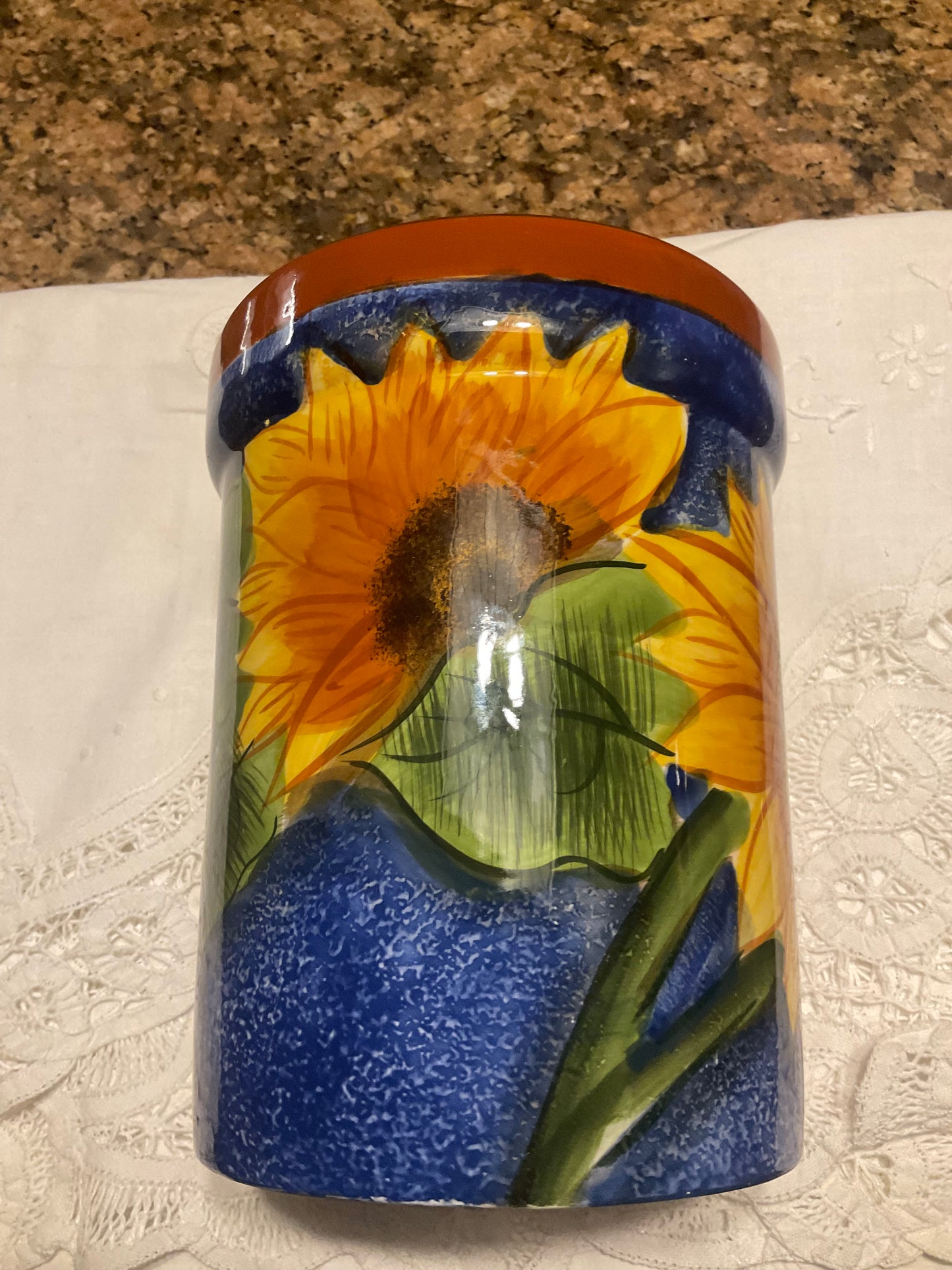 Utensil Holder - Sunflower Design