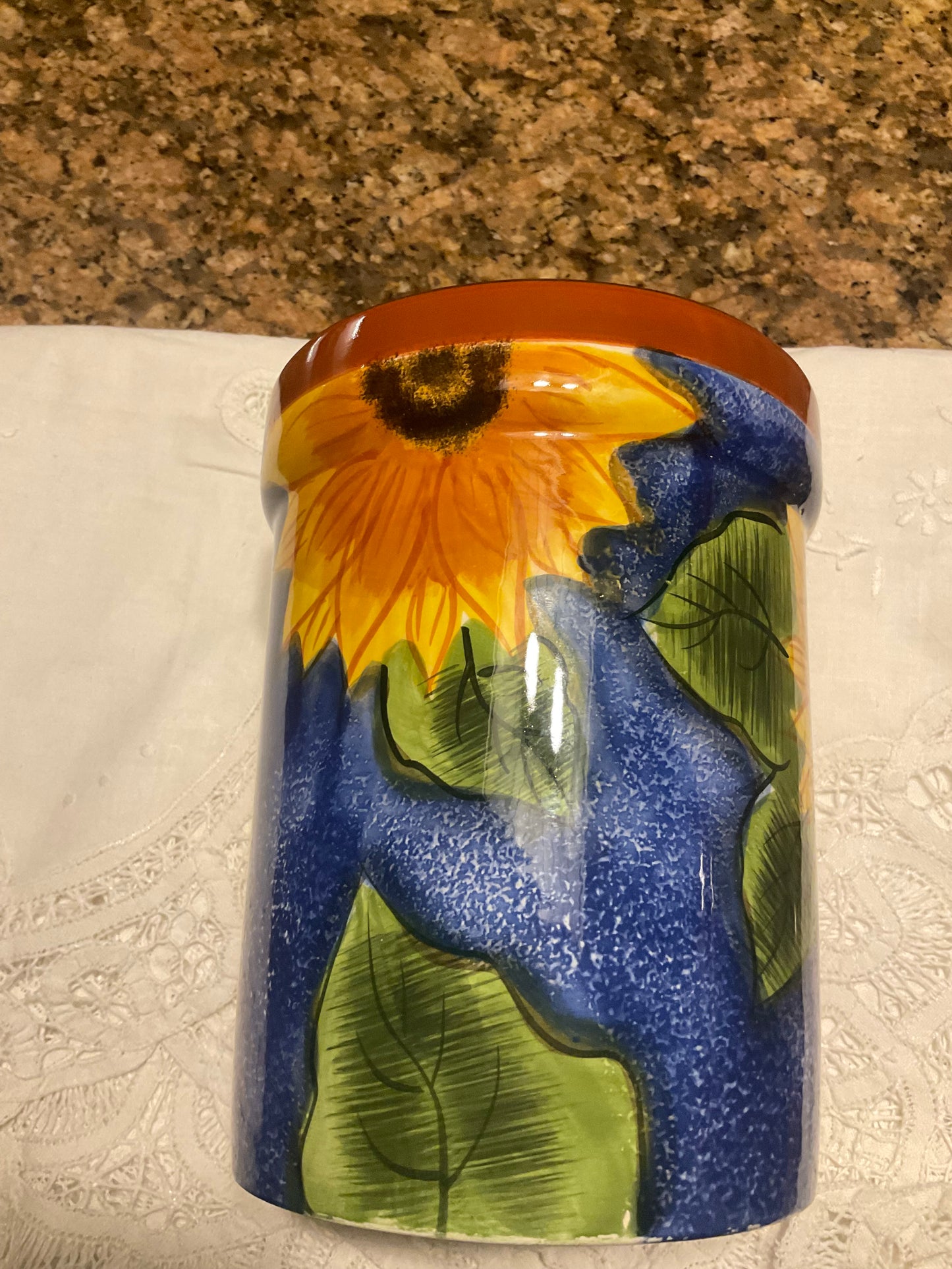 Utensil Holder - Sunflower Design