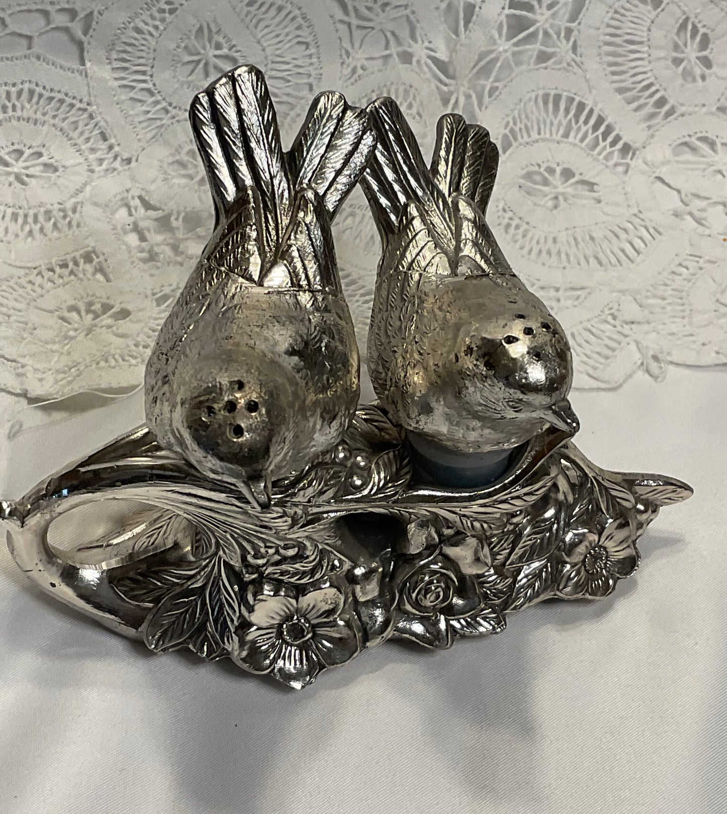 Salt and Pepper Set - Silver Birds