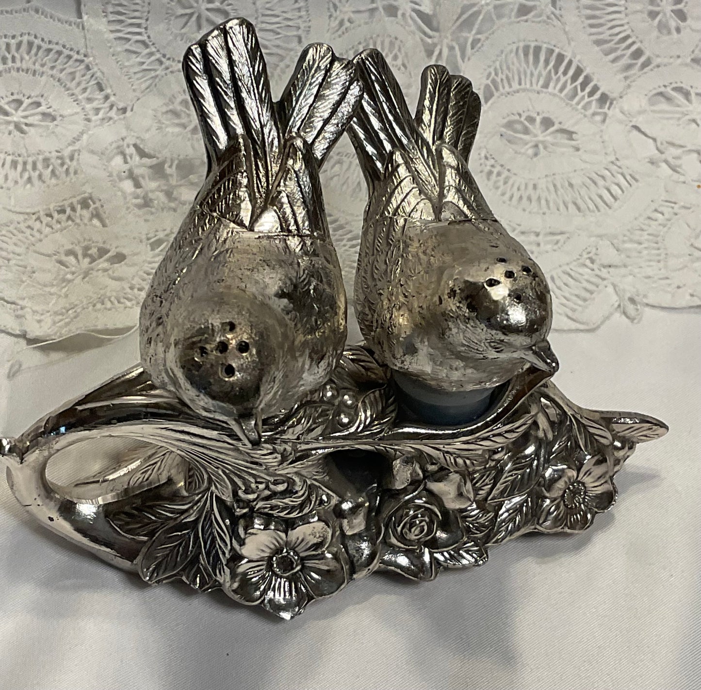 Salt and Pepper Set - Silver Birds