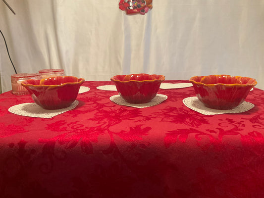 Bowls - 3-Piece Set - Watercolor Poppies