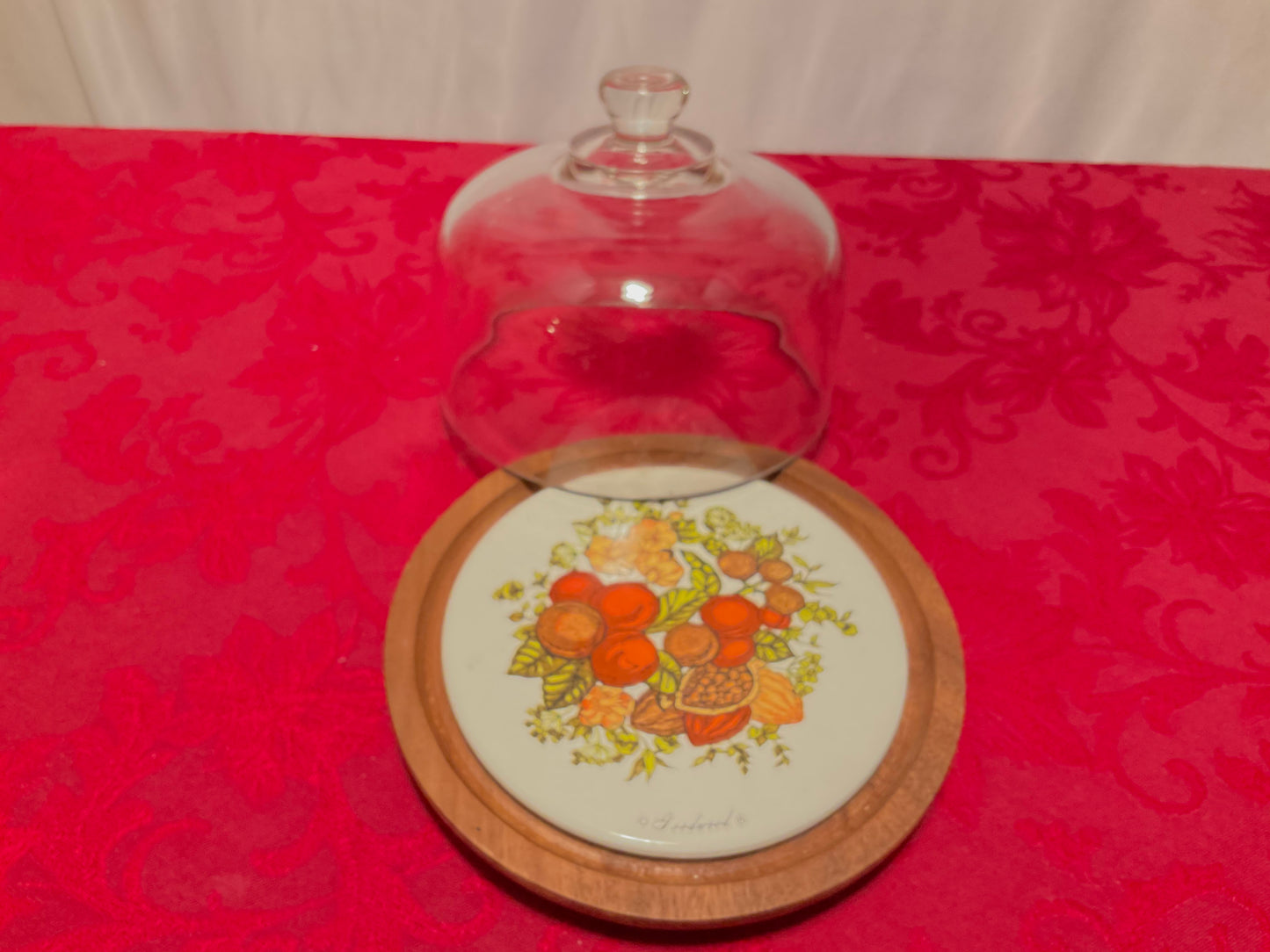 Cheeseboard/Plate With Glass Dome