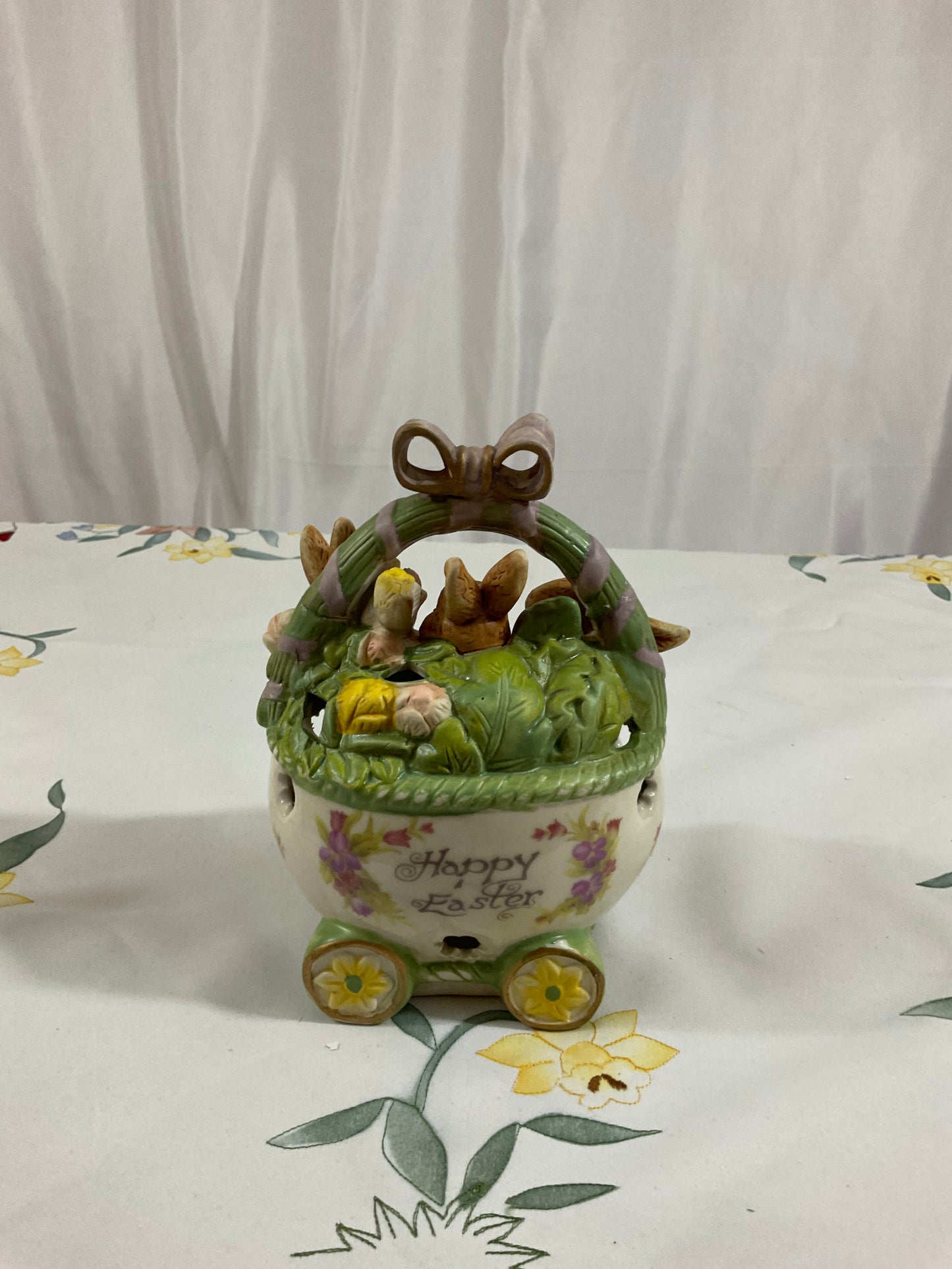 Easter - Wagon of Bunnies & Flowers