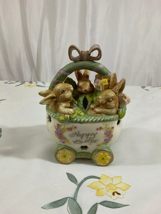 Easter - Wagon of Bunnies & Flowers