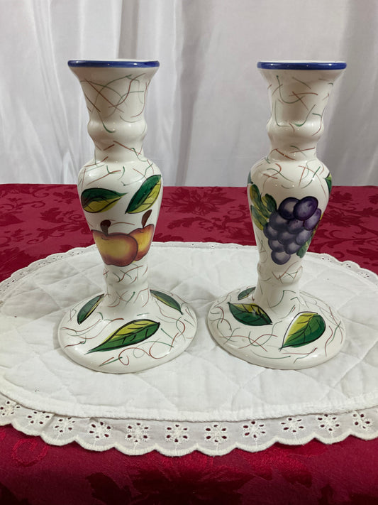 Candlestick Holders - Fruit Design Set