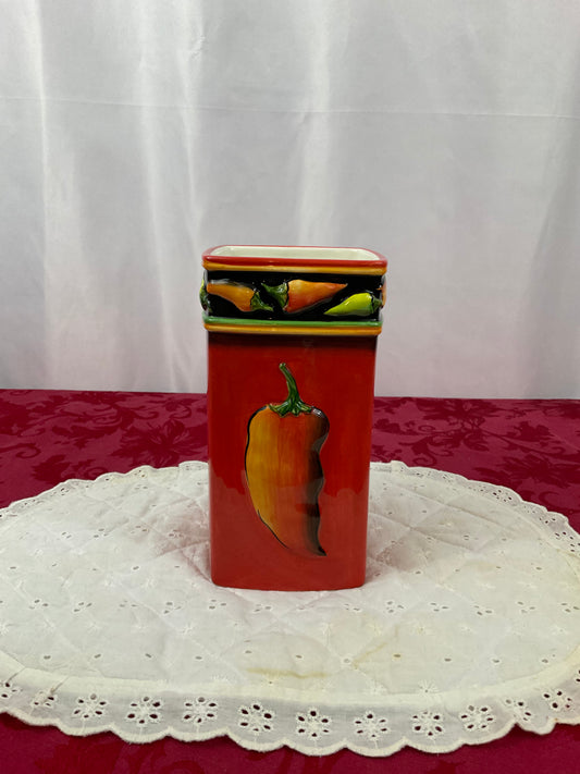 Utensil Caddy - Clay Art - Jalapeno