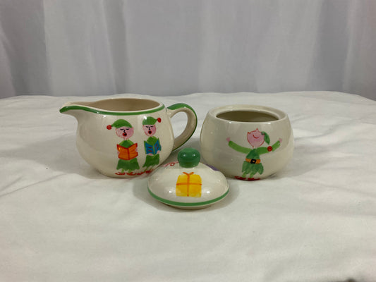 Cream and Sugar Set - Holiday Elf -Le Gourmet Chef