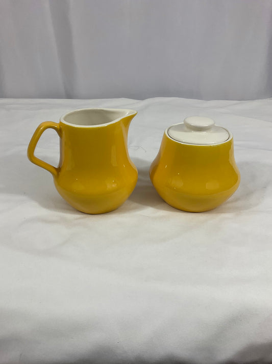 Cream and Sugar Set - Yellow & White
