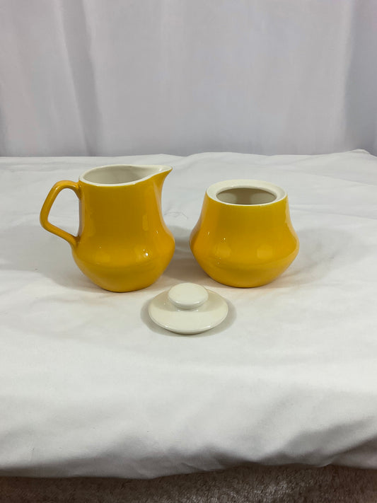 Cream and Sugar Set - Yellow & White