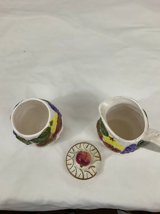 Creamer and Sugar Bowl Set - Fruit Design