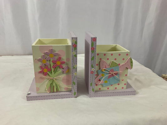 Bookends - Lavender Garden & Dots