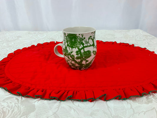 Mug - Green Floral - Initial "C"