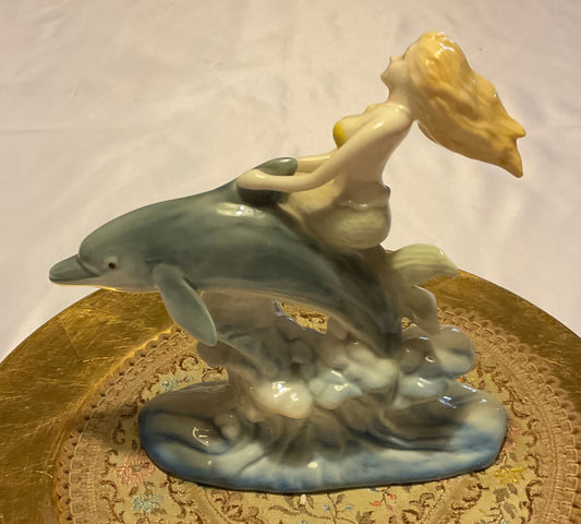 Figurine - Mermaid and Dolphin