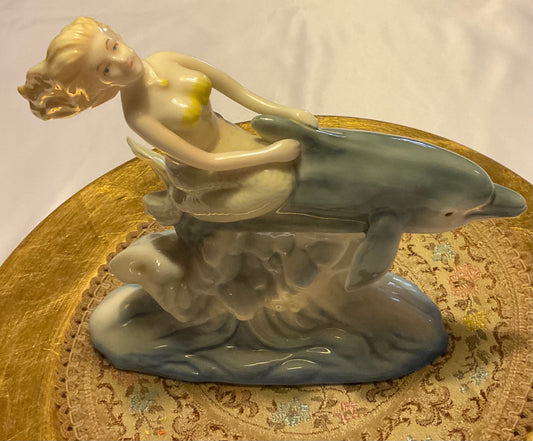 Figurine - Mermaid and Dolphin