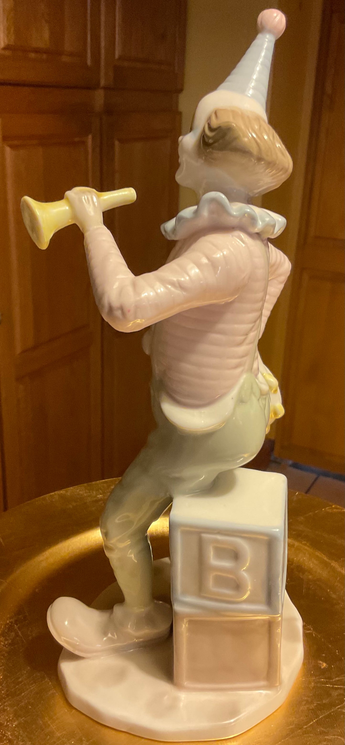 Figurine - Clown With Tambourine and Horn