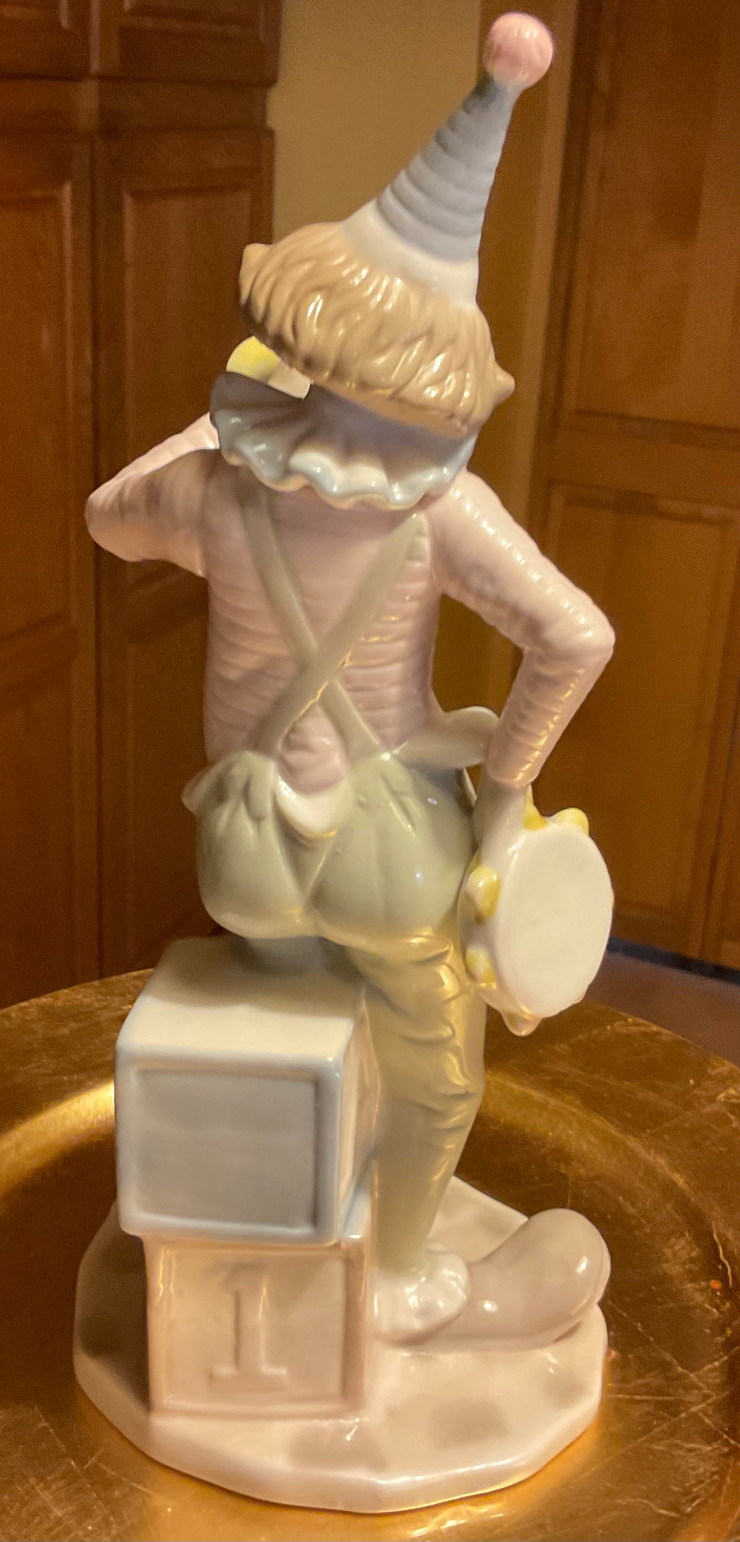 Figurine - Clown With Tambourine and Horn