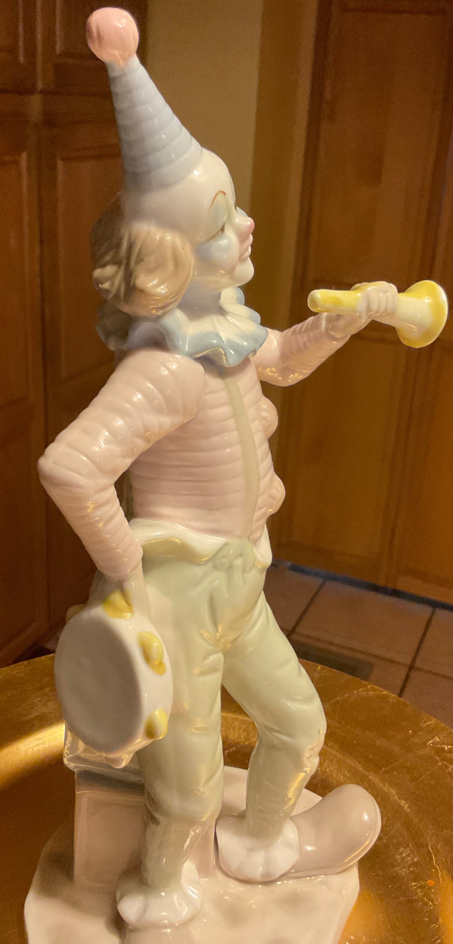 Figurine - Clown With Tambourine and Horn