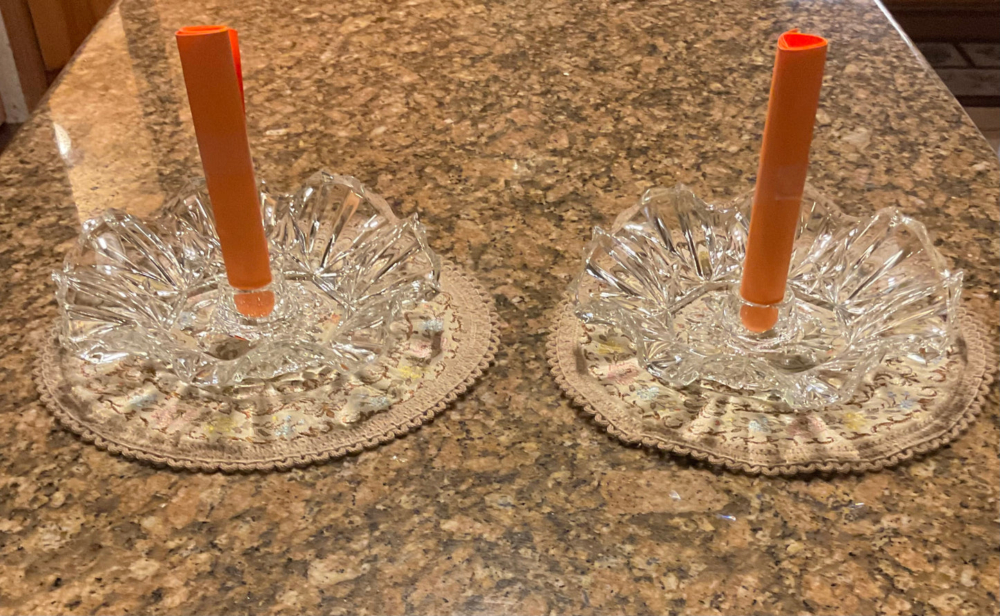 Candle Holders - Pressed Glass